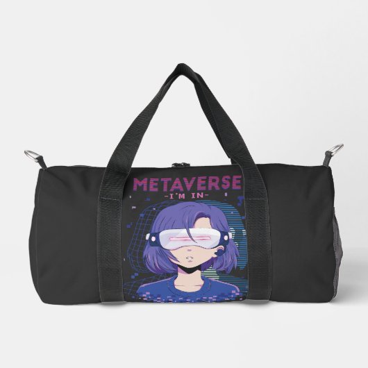 Anime meisje virtual reality bril Duffle Tas (Voorkant)