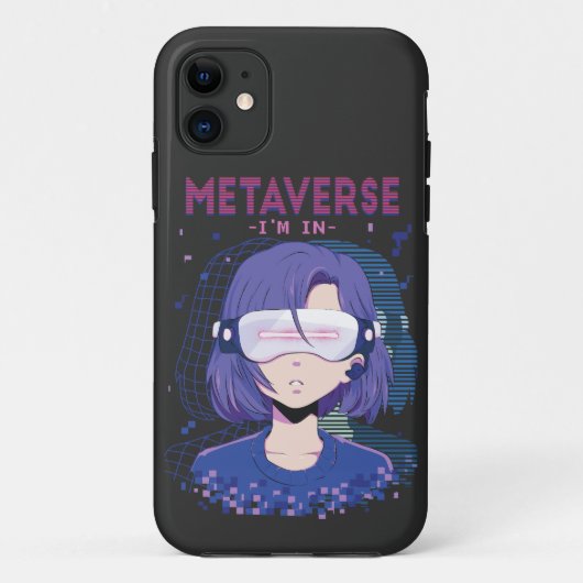 Anime meisje virtual reality bril iPhone Hoesje (Achterkant)