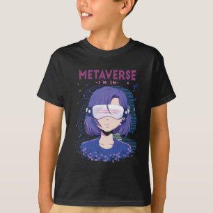 Anime meisje virtual reality bril Jongens T-Shirt
