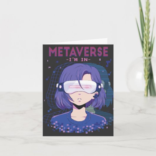 Anime meisje virtual reality bril kaart (Voorkant)