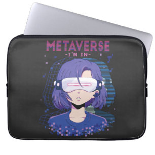 Anime meisje virtual reality bril laptop sleeve