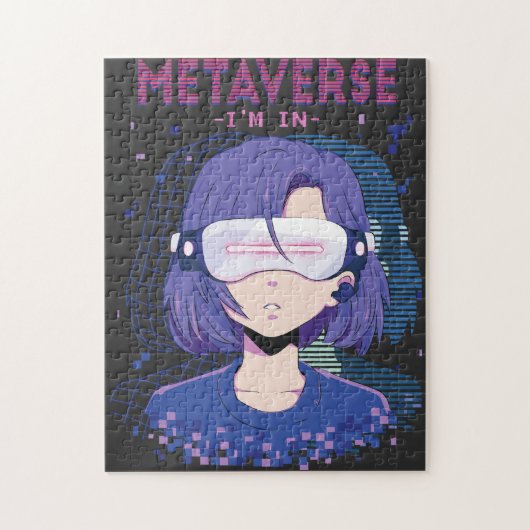 Anime meisje virtual reality bril legpuzzel (Verticaal)