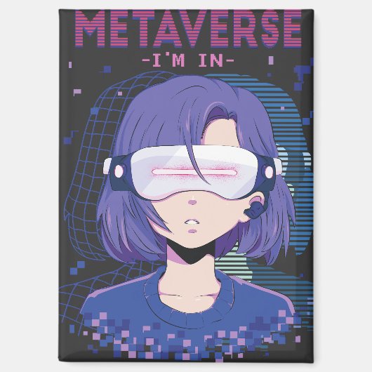 Anime meisje virtual reality bril magneet (Voorkant)
