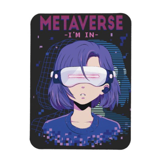 Anime meisje virtual reality bril Magneet (Verticaal)