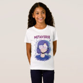 Anime meisje virtual reality bril Meisjes T-Shirt (Voorkant volledig)