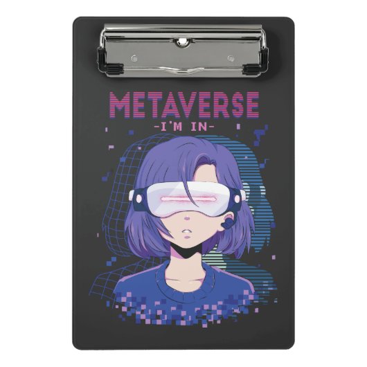 Anime meisje virtual reality bril Mini Klembord (Voorkant)