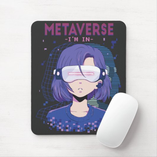 Anime meisje virtual reality bril Muismat (Met muis)