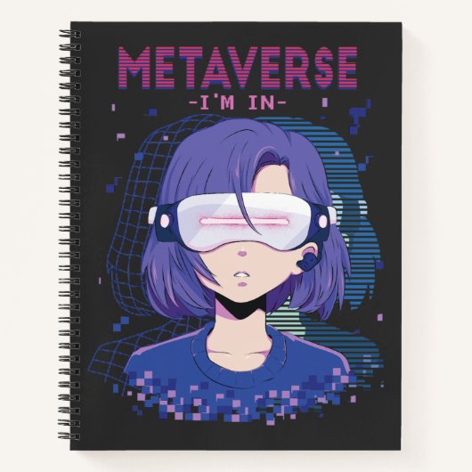 Anime meisje virtual reality bril Notitieboek (Voorkant)