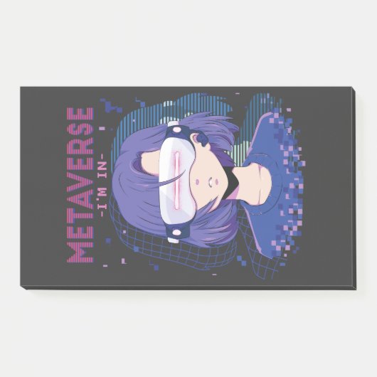 Anime meisje virtual reality bril Notities Post-it® Notes (Voorkant)