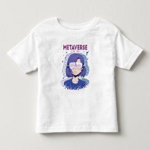 Anime meisje virtual reality bril Peuter T-Shirt