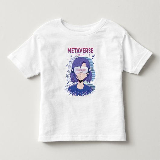 Anime meisje virtual reality bril Peuter T-Shirt (Voorkant)