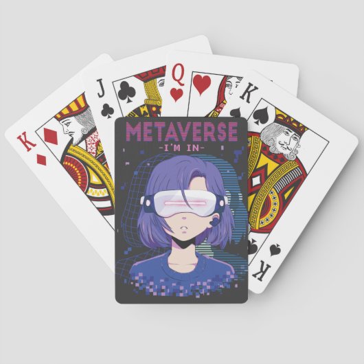 Anime meisje virtual reality bril Pokerkaarten (Achterkant)