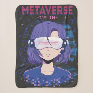 Anime meisje virtual reality bril Sherpa deken