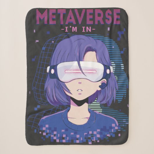 Anime meisje virtual reality bril Sherpa deken (Voorkant)