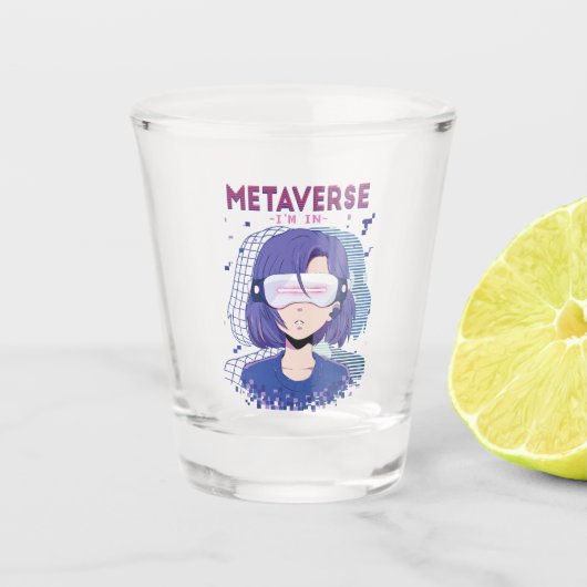 Anime meisje virtual reality bril Shotglas Shot Glas (Voorkant)