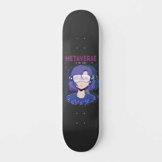 Anime meisje virtual reality bril skateboard (Voorkant)