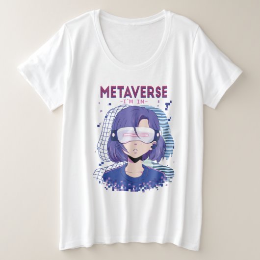 Anime meisje virtual reality bril T-Shirt (Design voorkant)