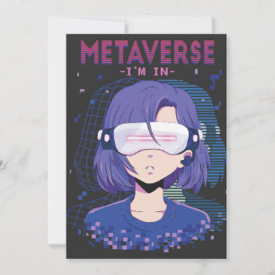 Anime meisje virtual reality bril Uitnodiging