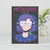Anime meisje virtual reality bril Uitnodiging (Staand voorkant)