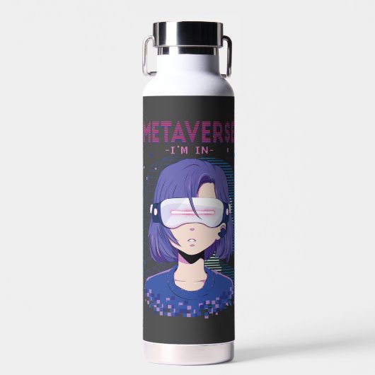 Anime meisje virtual reality bril Waterfles (Voorkant)