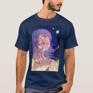 Anime Meisje Waifu Kleurrijk Pastel Esthetisch Jap T-shirt