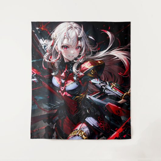 Anime Meisje Wandkleed (Voorkant)