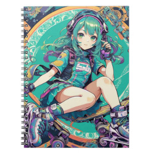 Anime meisjes kunst notitieboek