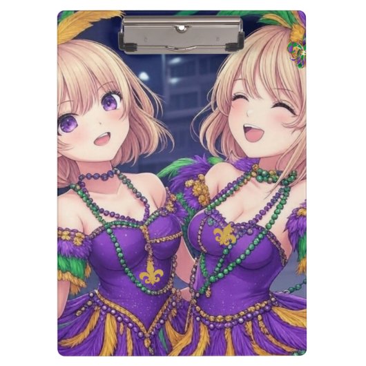 Anime Meisjes Mardi Gras Klembord (Voorkant)