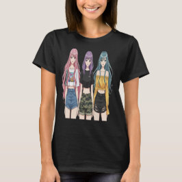 Anime Meisjes Mode Trio T-Shirt