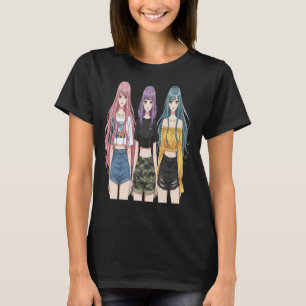 Anime Meisjes Mode Trio T-Shirt
