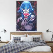 anime meisjes Premium Wrapped Canvas (Glans) Afdruk (Insitu (Slaapkamer))