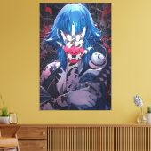 anime meisjes Premium Wrapped Canvas (Glans) Afdruk (Insitu (Woonkamer))