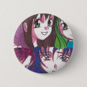 anime meisjes ronde button 5,7 cm (Voorkant)