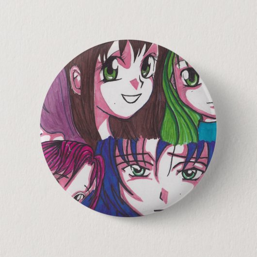 anime meisjes ronde button 5,7 cm (Voorkant)