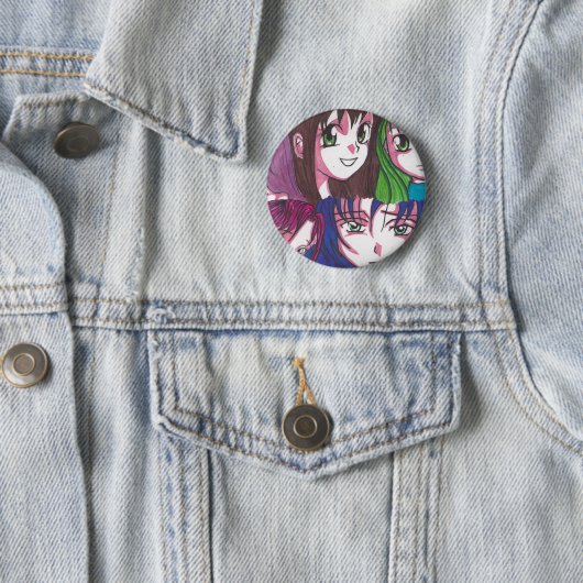 anime meisjes ronde button 5,7 cm (In situ)