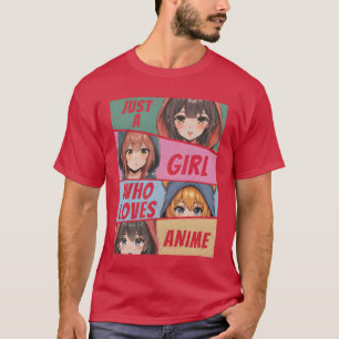 Anime Merch Gewoon Een Meisje Dat Van Anime Houdt T-shirt