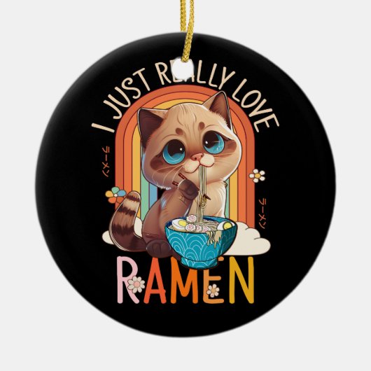Anime Merch Kawaii Echt Liefde Ramen Japans Nood Keramisch Ornament (Voorkant)