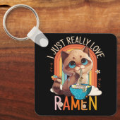 Anime Merch Kawaii Echt Liefde Ramen Japans Nood Sleutelhanger (Voorkant)