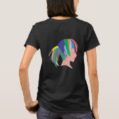 Anime met kleurrijk haar t-shirt (Achterkant)