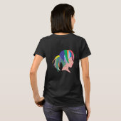 Anime met kleurrijk haar t-shirt (Achterkant volledig)