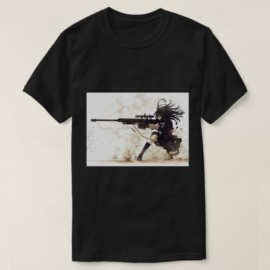 Anime Militaire Sniper Girl T-shirt (Design voorkant)