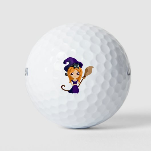 Anime Moon witch cat cartoon Golfballen (Voorkant)