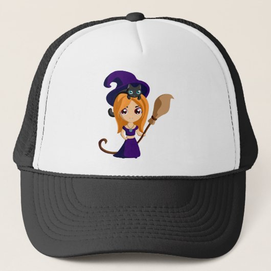 Anime Moon witch cat cartoon Trucker Pet (Voorkant)