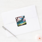 Anime natural landscape vierkante sticker (Envelop)