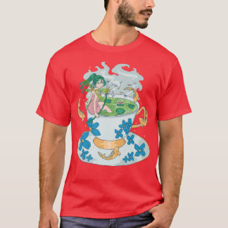 Anime Natuur Fairy Tea-Lover Cute Kawaii Fish Fant T-shirt