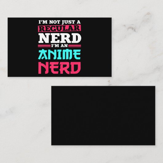 Anime Nerd Clothing Manga Art Cosplay Otaku Gift Visitekaartje (Voorkant / Achterkant)