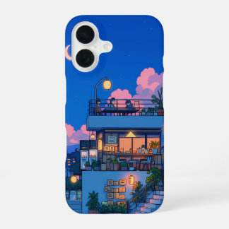 Anime Night City Lofi Neon Straat Cozy Steeg iPhone 16 Hoesje
