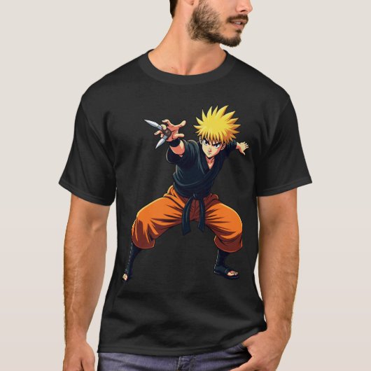 Anime Ninja Warrior – Shinobi-vechter boordevol ac T-shirt (Voorkant)
