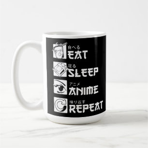 Anime Obsessie: Eten, Slaap, Anime, Herhalen Koffiemok
