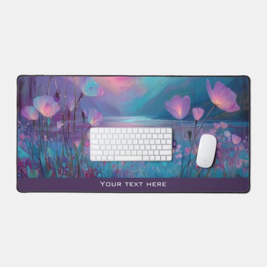 Anime Ocean Kawaii Fantasy Night Sky Floral Glow Bureaumat (Keyboard & Muis)